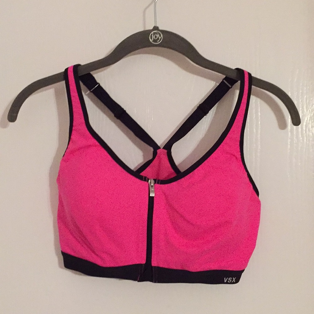 Victoria’s Secret sports bra pink and black 34D